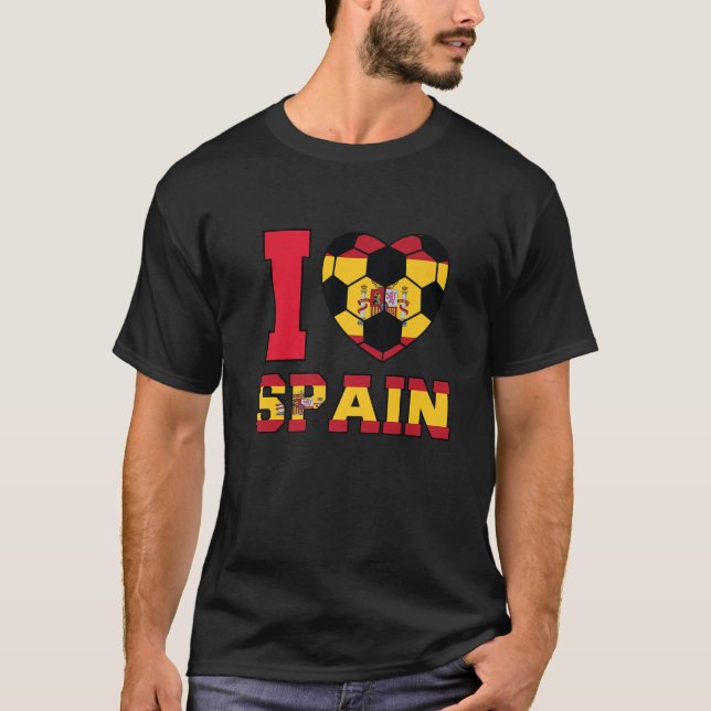 Camiseta Adoro Espanhas Homens Crianças Espanhol Bolas De F (Frente)