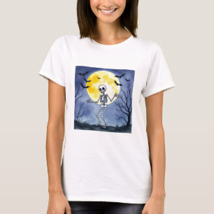 Camiseta Adoro Esqueletos Bonitos? Dança debaixo da lua de
