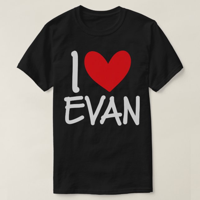 Camiseta Adoro Evan Name Personalised Men Cara BFF Amigo H (Frente do Design)