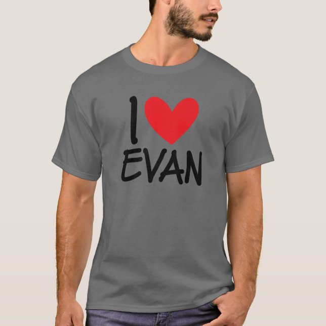 Camiseta Adoro Evan Name Personalised Men Cara BFF Amigo H (Frente)