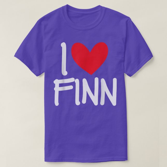 Camiseta Adoro Finn Name Personalizado Men Cara BFF Amigo H (Frente do Design)