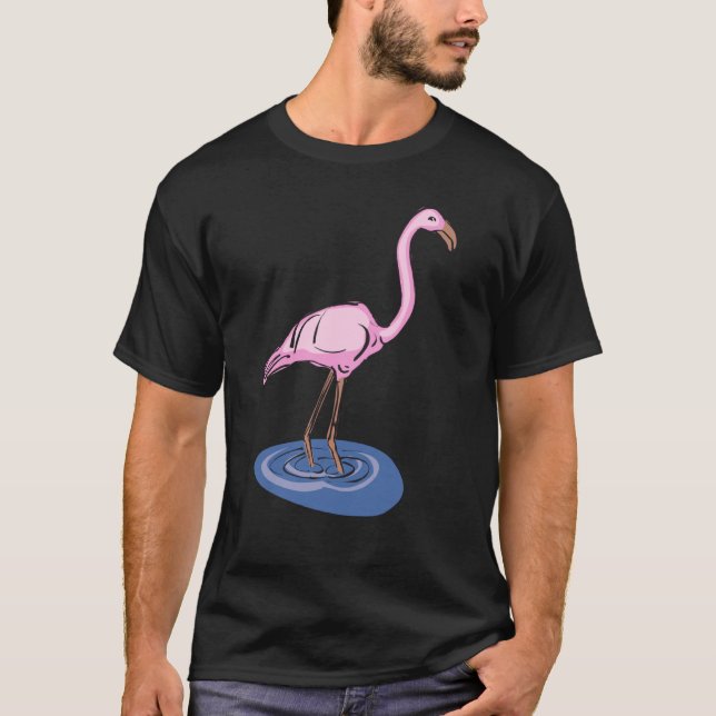 Camiseta Adoro Flamingos Rosa Ok Flamingo Fan (Frente)