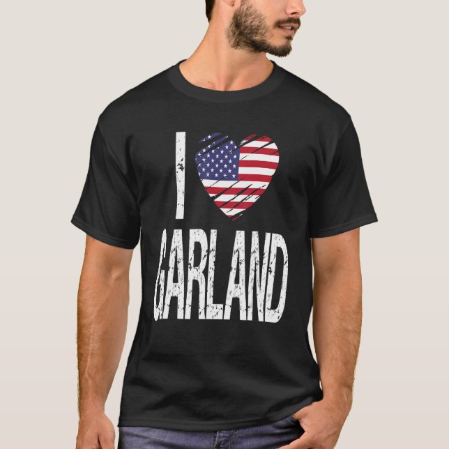 Camiseta Adoro Garland Com Bandeira Americana (Frente)