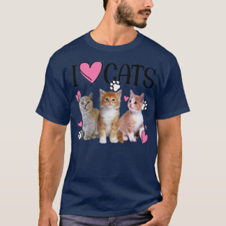 Camiseta Adoro Gatos Amo Gato Adorável Tee Adoro Gatinhos