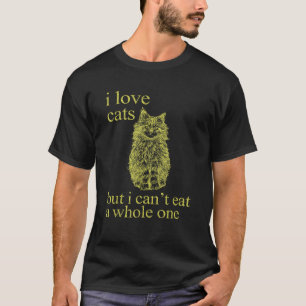 Camiseta Adoro Gatos, mas não posso comer um gato engraçado