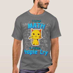 Camiseta Adoro Geek de Fórmulas de Gatos Matemáticos Engraç
