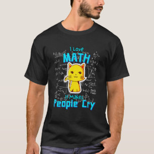 Camiseta Adoro Geek de Fórmulas de Humor de Gato Matemático