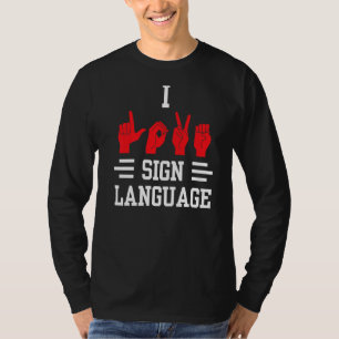 Camiseta Adoro gesto de linguagem de sinais Aprender a cons