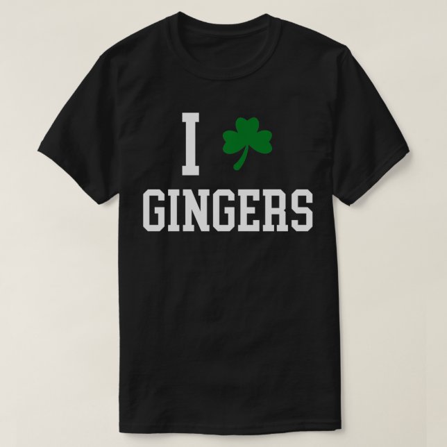 Camiseta Adoro Gingers Charm Redhead Shamrock para Rua Patc (Frente do Design)