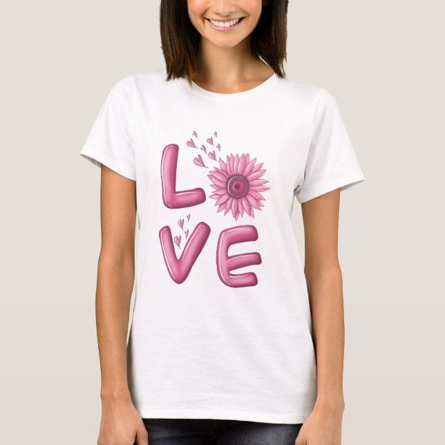 Camiseta Adoro Girassol Rosa (Frente)
