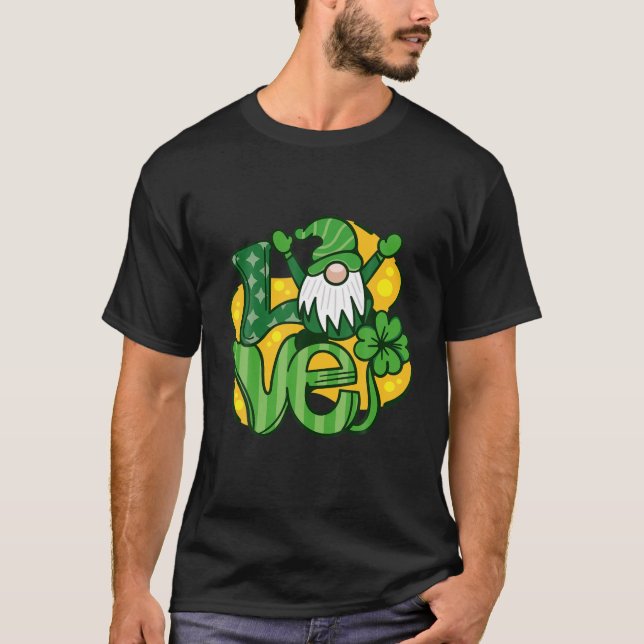 Camiseta Adoro Gnome Lucky Rua. Dia de Patrick (Frente)
