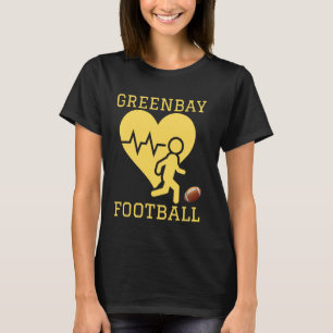 Camiseta Adoro Greenbay Futebol Mamãe Garotas Coração de Fu