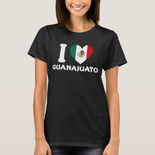 Camiseta Adoro Guanajuato Heart Flag do México