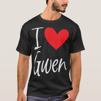 Camiseta Adoro Gwen Name Personalizado Girl Woman BFF Frien