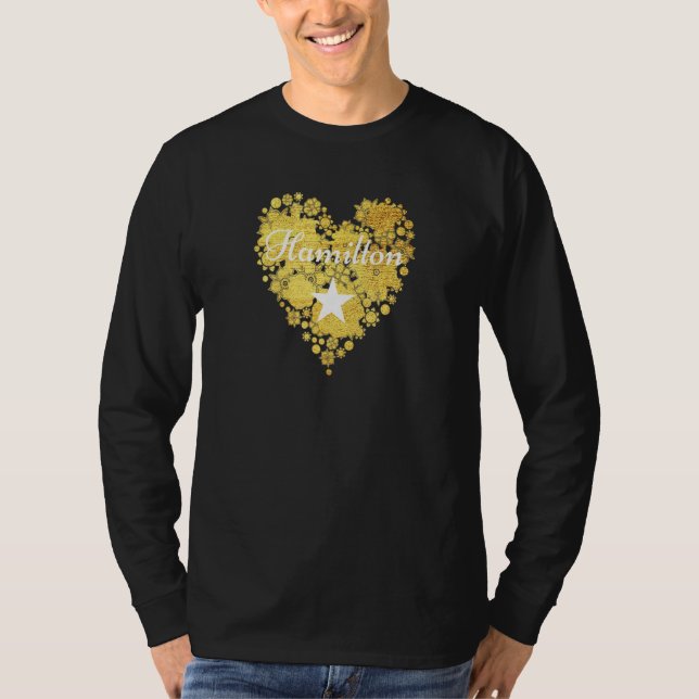 Camiseta Adoro Hamilton Heart Para Jovens Jovens (Frente)