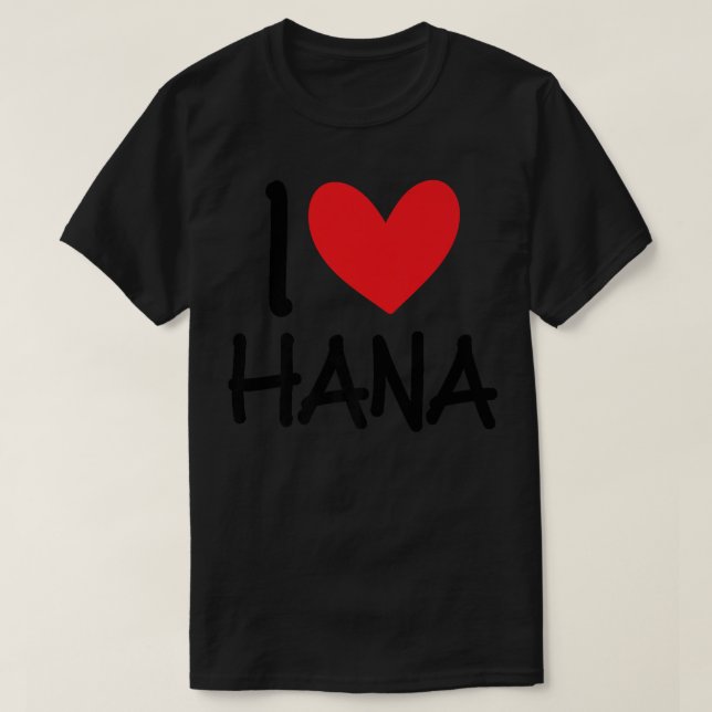 Camiseta Adoro Hana Name Heart Personalised Men Cara BFF Fr (Frente do Design)