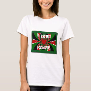 Camiseta Adoro Heart Kenya: Arte Dinâmica De Bandeiras