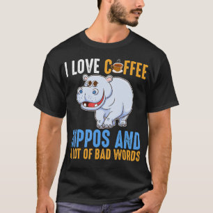 Camiseta Adoro Hippos De Café E Más Palavras Engraçadas