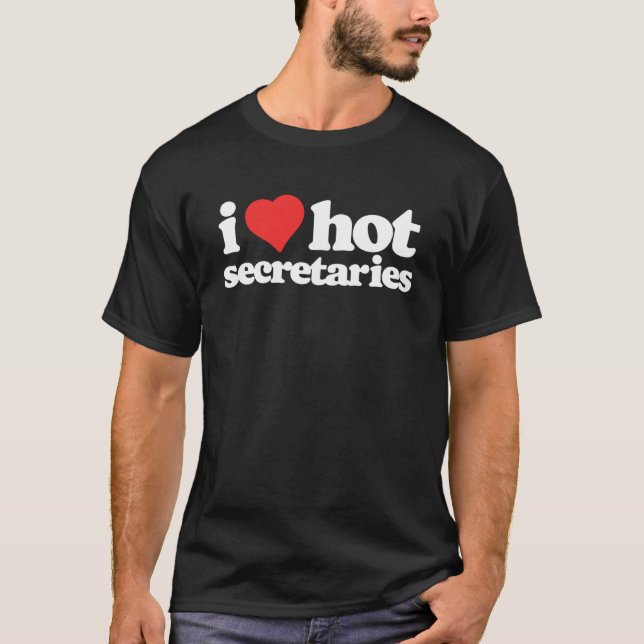 Camiseta Adoro hot secretaries Engraçados dos anos 80 Vinta (Frente)
