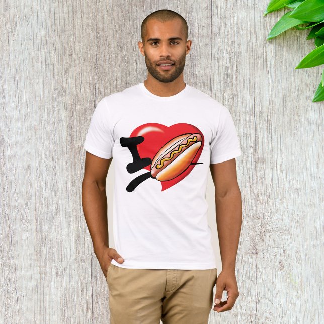 Camiseta Adoro Hotdog Mens T-Shirt (Criador carregado)