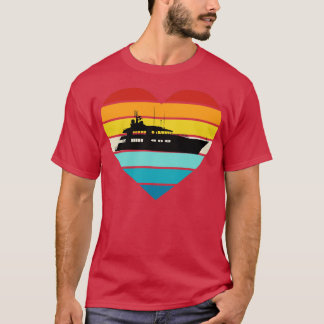 Camiseta Adoro Iate Capitão Navio Retro Sunset