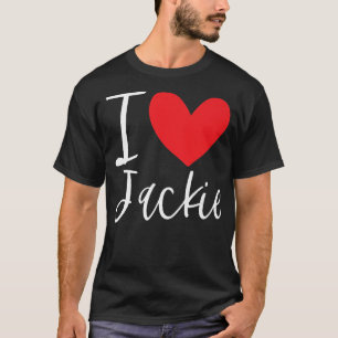 Camiseta Adoro Jackie Name Personalizado Menina Mulher Bff