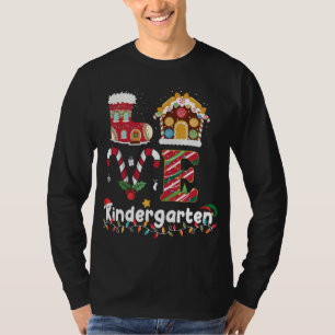 Camiseta Adoro jardim de infância professor de Natal Engraç