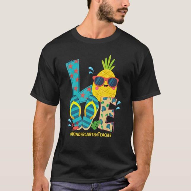 Camiseta Adoro jardim de infância Professor Pineapple Summe (Frente)