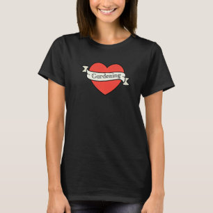 Camiseta Adoro Jardinagem Coração Coração de Jardinagem Reb