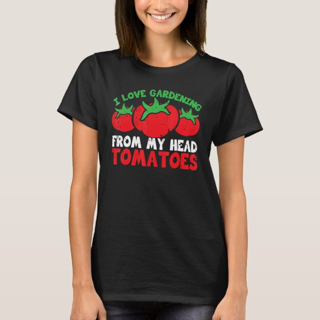 Camiseta Adoro Jardinagem De Tomates De Cabeça (Frente)