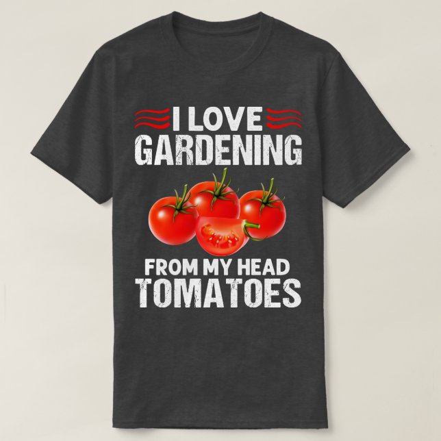 Camiseta Adoro Jardinagem De Tomates De Cabeça (Frente do Design)