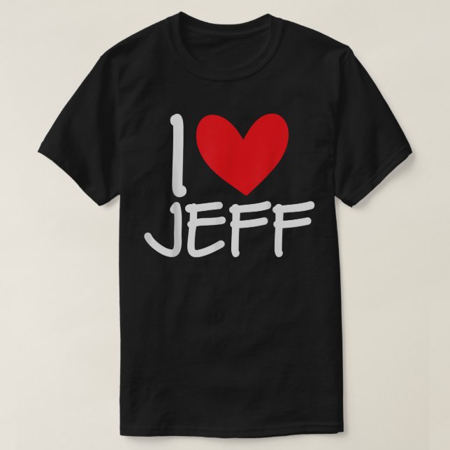 Camiseta Adoro Jeff Name Heart Personalised Men Cara BFF Fr (Frente do Design)