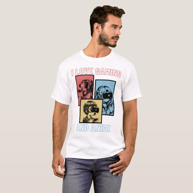 Camiseta Adoro jogos e animação (Frente Completa)