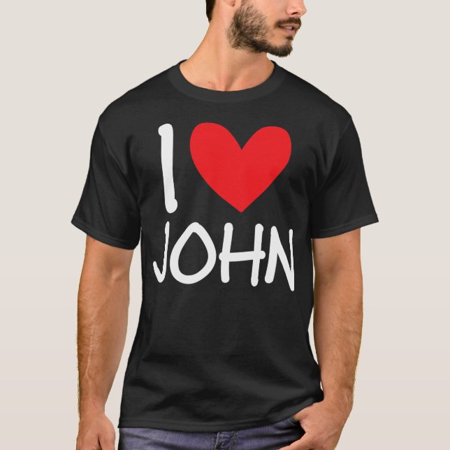 Camiseta Adoro John Name Personalizado Men Cara Amigo BFF (Frente)
