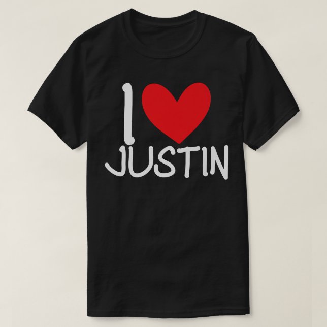 Camiseta Adoro Justin Name Personalised Men Cara Amigo BFF (Frente do Design)
