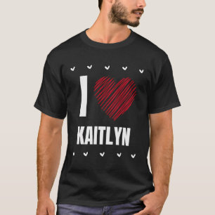 Camiseta Adoro Kaitlyn Legal Name Red Heart Engraçado Perso