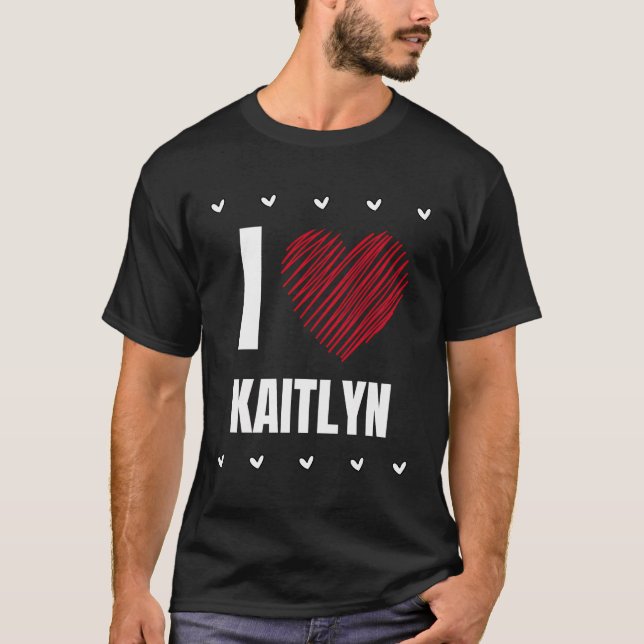 Camiseta Adoro Kaitlyn Legal Name Red Heart Engraçado Perso (Frente)