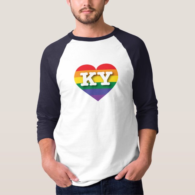 Camiseta Adoro Kentucky Rainbow Heart (Frente)