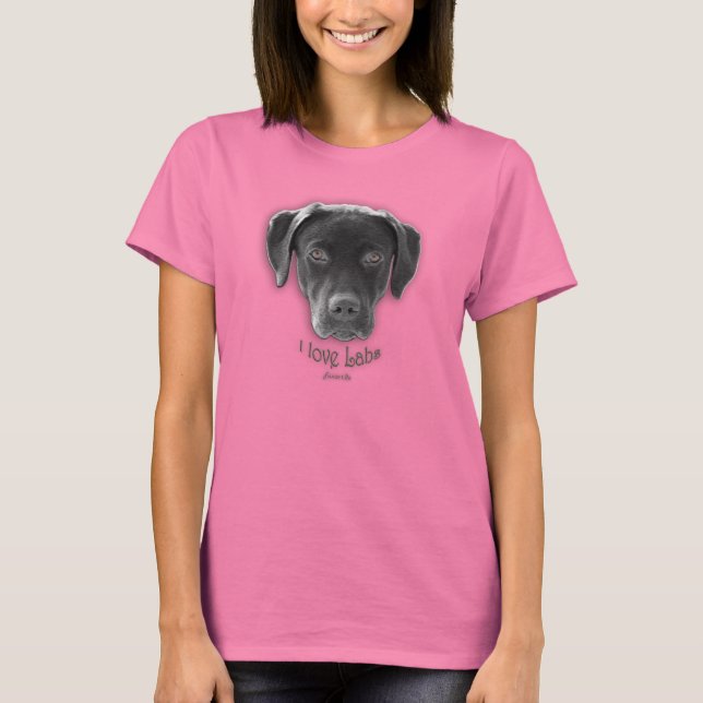 Camiseta Adoro Labs - Labrador Retriever (Frente)