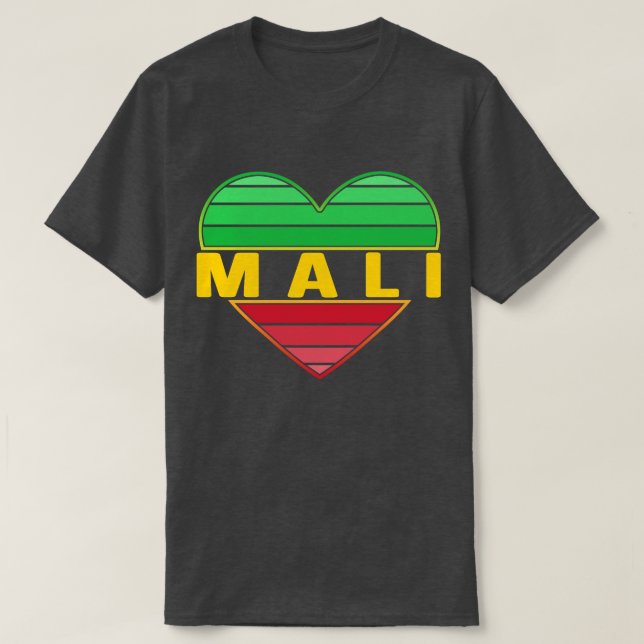 Camiseta Adoro Mali, Coração maliana (Frente do Design)