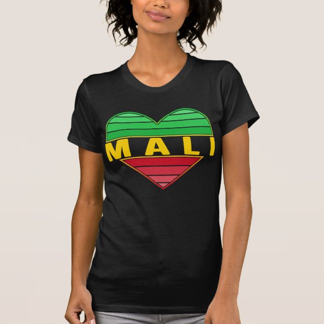 Camiseta Adoro Mali, Coração maliana (Frente)