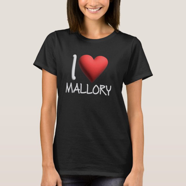 Camiseta Adoro Mallory Name Menina Personalizada Amiga Mulh (Frente)