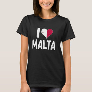 Camiseta Adoro Malta Heart Flag Maltês