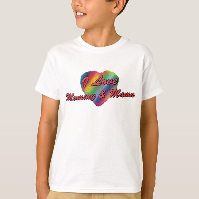Camiseta Adoro Mamães e mamãe (Frente)