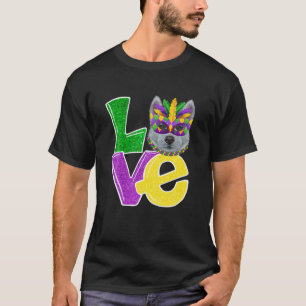 Camiseta Adoro Mardi Gras Costume Siberian Husky Dog Puppy