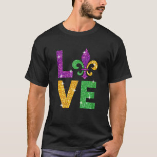 Camiseta Adoro Mardi Gras Mardi Gras Tee Para Mulheres Cria