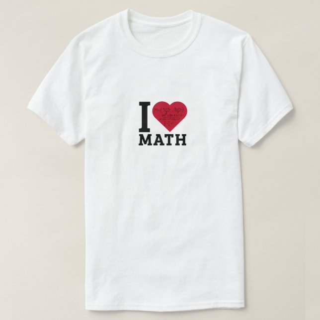 Camiseta Adoro Matemática - Amante de Matemática (Frente do Design)