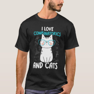Camiseta Adoro Matemática e Combinações de Gatos 1