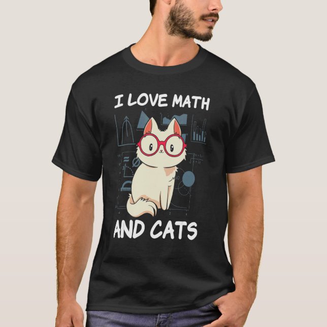 Camiseta Adoro Matemática E Gatos Felinos Gatinhos (Frente)