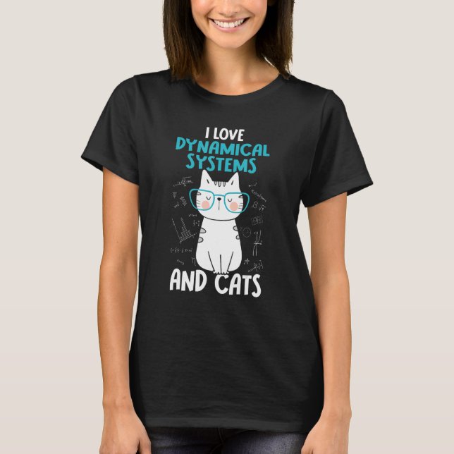 Camiseta Adoro Matemática e Gatos Sistemas Dinâmicos 1 (Frente)